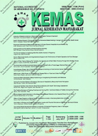 Image of KEMAS Jurnal Kesehatan Masyarakat Volume 13 Nomor 1 July 2017