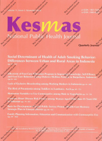 Image of KESMAS National Public Health Journal Volume 11 issue 2 November 2016