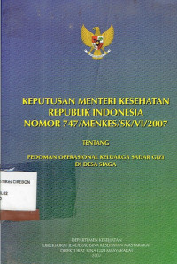 Image of KepMenKes RI ttg Pedoman operasional keluarga sadar gizi di des siaga