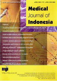 Image of MEDICAL JOURNAL OF INDONESIA VOLUME 27 ISSUE 3 SEPTEMBER 2018 pp 135-220