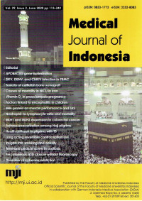 Image of MEDICAL JOURNAL OF INDONESIA VOL 29 ISSUE 2 JUNE 2020 pp 113-242