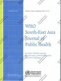 Image of WHO South -East Asia Journal of Public Health Volume 5 Issue 2 september 2016