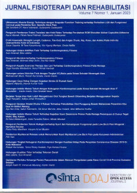 Image of JURNAL FISIOTERAPI DAN REHABILITASI VOLUME 7,NO 1 JANUARI 2023