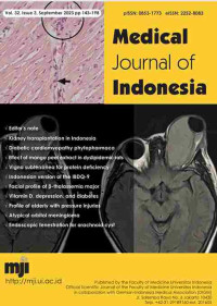 Image of MEDICAL JOURNAL OF INDONESIA VOLUME 32 ISSUE 3 SEPTEMBER  2023