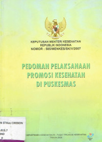 Image of pedoman pelaksanaan promosi kesehatan di puskesmas
