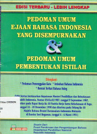 Image of pedoman umum ejaan bahasa Indonesia yang disempurnaan & pedoman umum pembentukan istilah