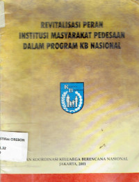 Image of revitalisasi peran institusi masyarakat pedesaan dalam program kb nasioanal